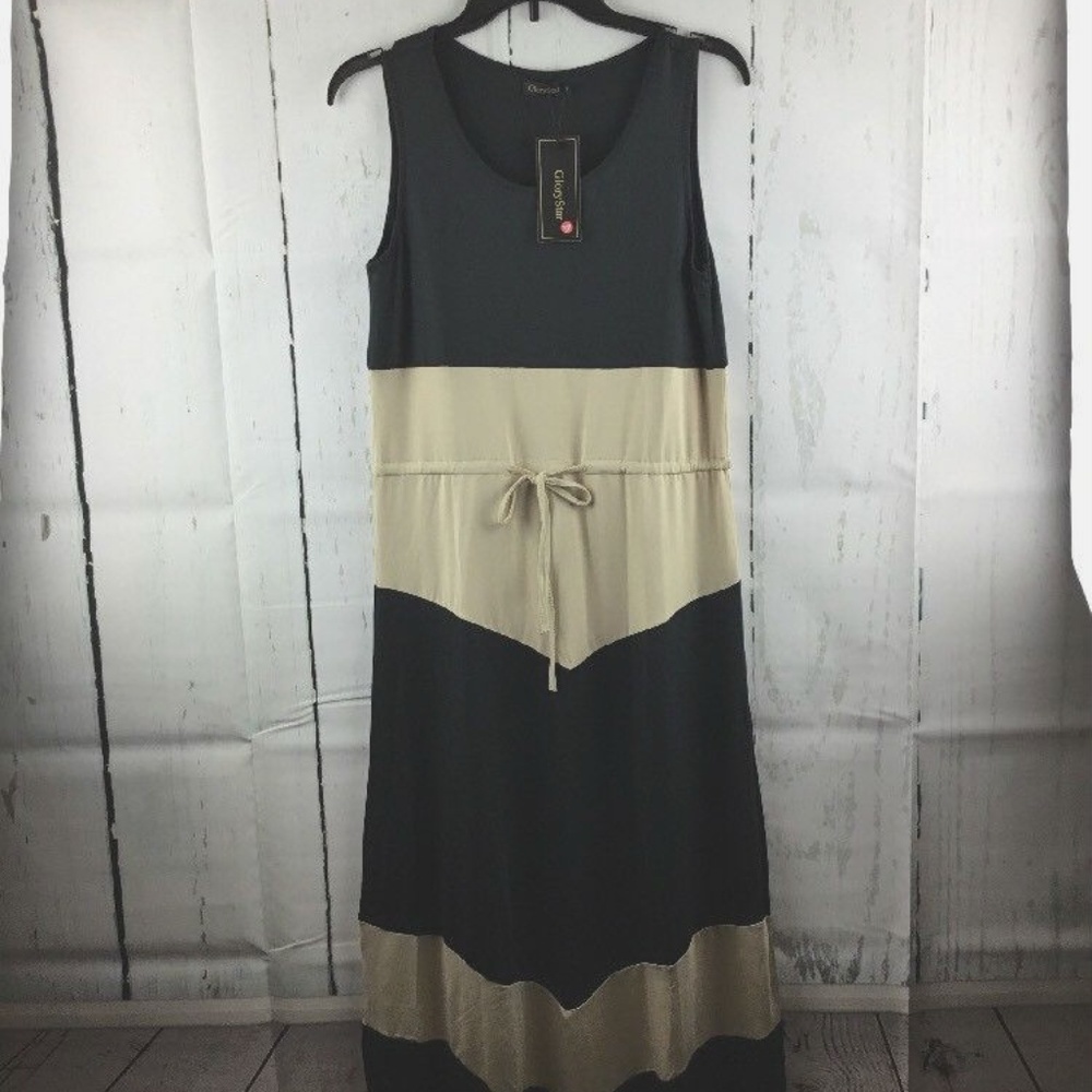 Chevron Print Maxi Dress stretch size medium.